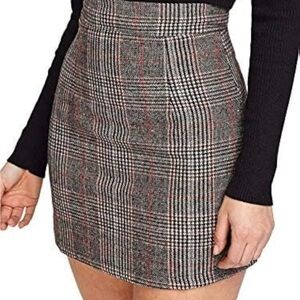 Plaid High-Waisted Skirt - plaid